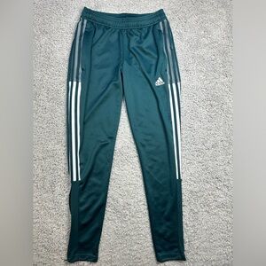 Adidas Green Track Pants with White Stripes